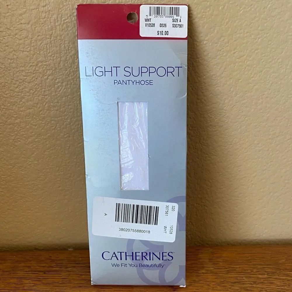 NWT New Catherines White Light Support Pantyhose. Plus Size A